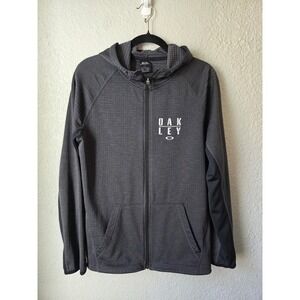 Oakley Mens Full Zip Hoodie Jacket Regular Fit M Medium Gray Active Athletic